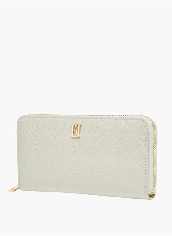 ايل Women Monogram Embossed Zip Around Wallet