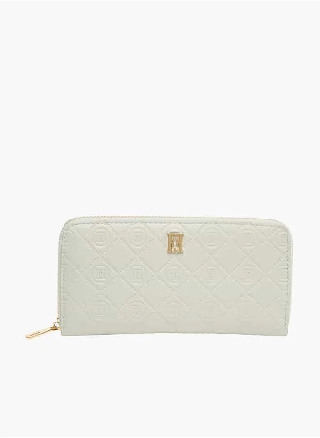ايل Women Monogram Embossed Zip Around Wallet