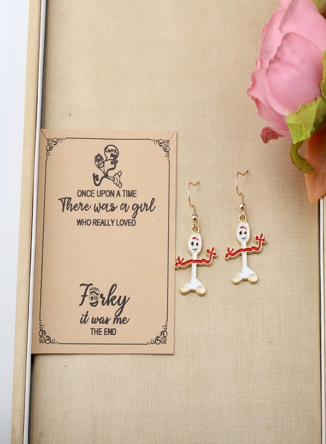 MAOFAED Cute Cartoon Fork Earrings for Fans, Spork Earrings for Women, Fandom Gift, Cooking Mom Gift, Baker Earring(onceFork) - Image 2