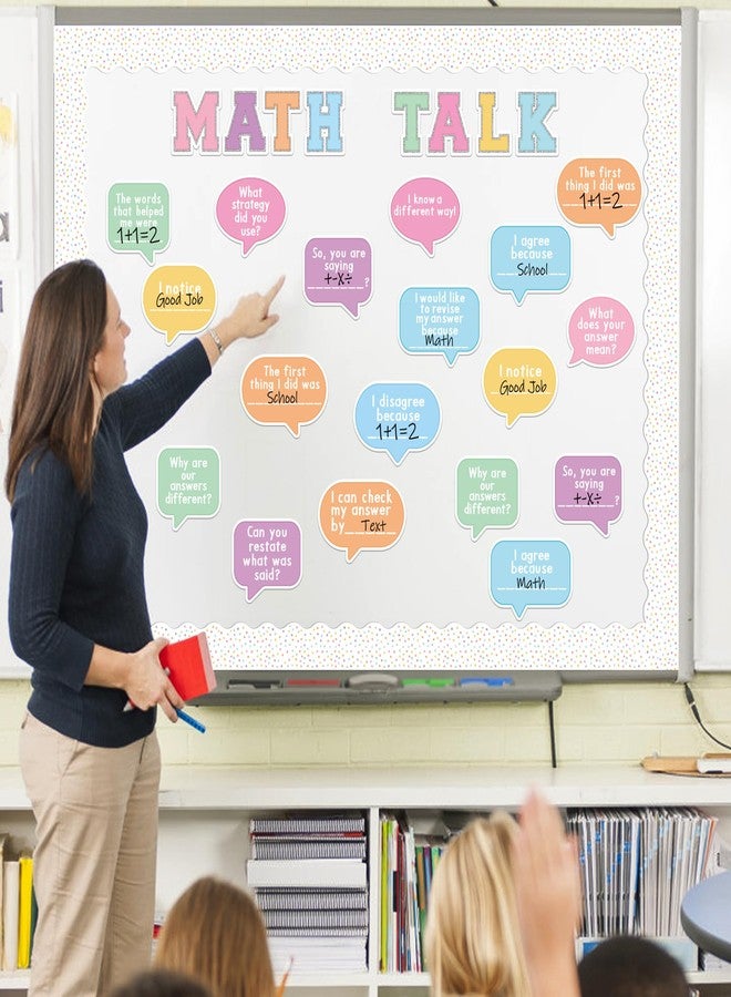 CPicdn 100Pcs Back to School Math Talk Bulletin Board Decorations Set, Math Problem Solving Cutouts Border Trims Name Tags School Classroom Back to School Party Supplies Chalkboard Wall Door Decor - Image 5