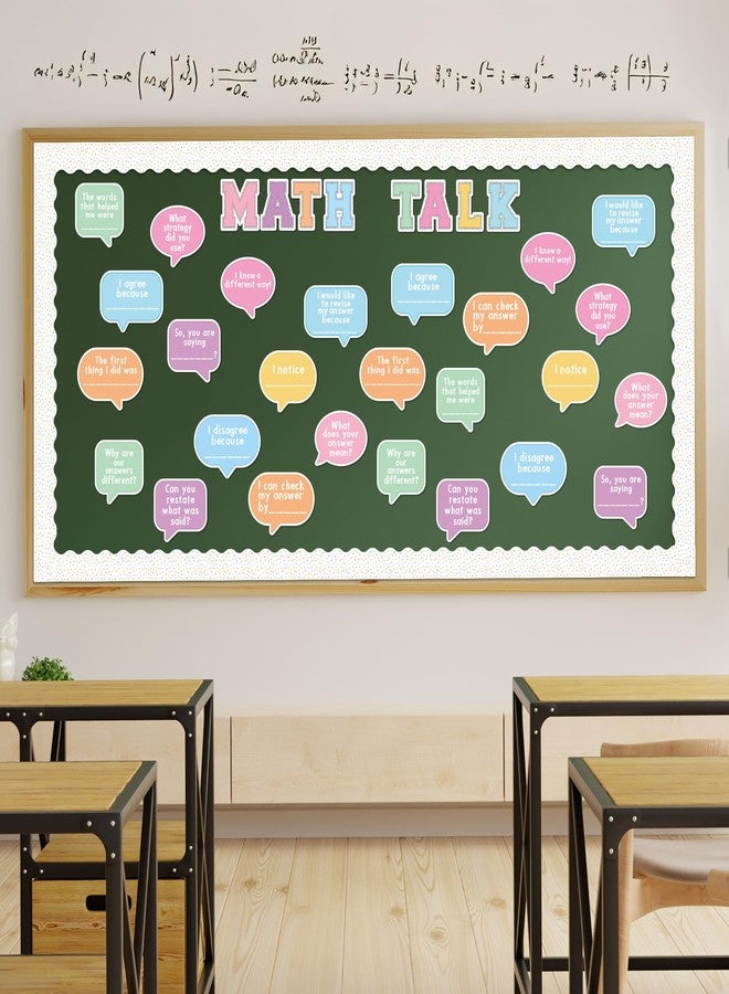 CPicdn 100Pcs Back to School Math Talk Bulletin Board Decorations Set, Math Problem Solving Cutouts Border Trims Name Tags School Classroom Back to School Party Supplies Chalkboard Wall Door Decor - Image 4