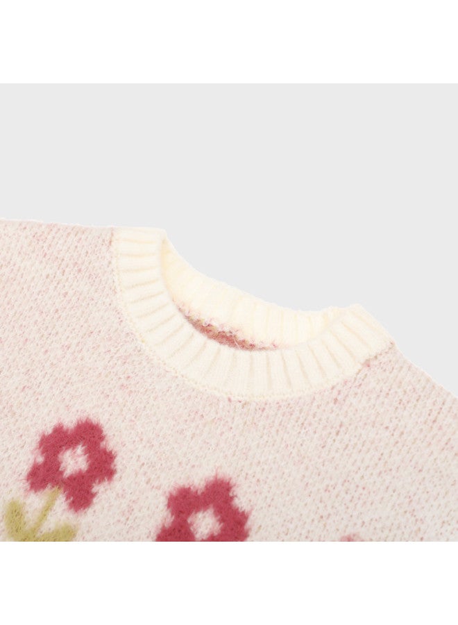 Zara kids' Soft & Comfortable Full-floral Print Round-neck Long-sleeve Pullover Sweater - Image 4