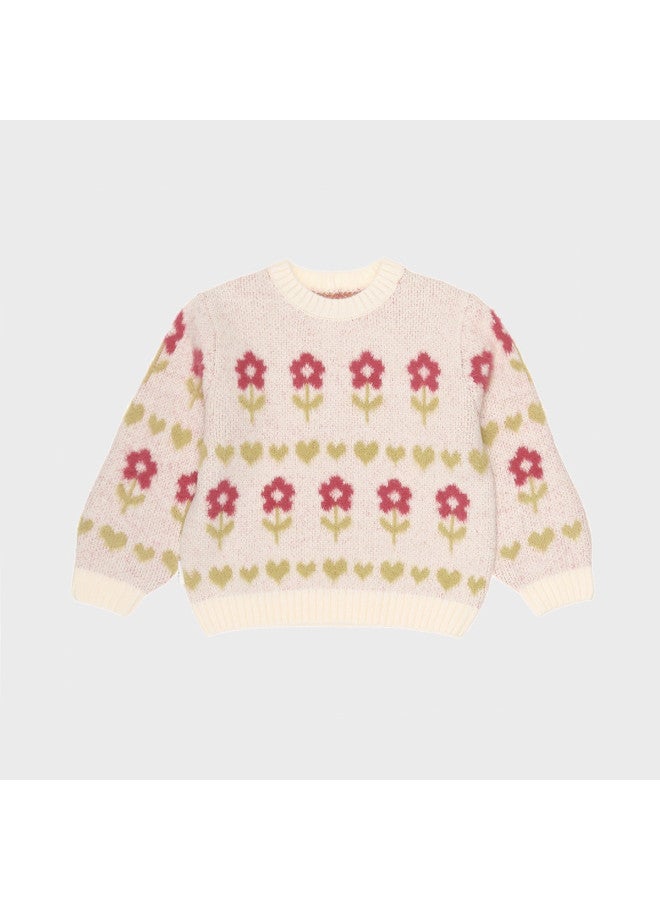 Zara kids' Soft & Comfortable Full-floral Print Round-neck Long-sleeve Pullover Sweater - Image 2
