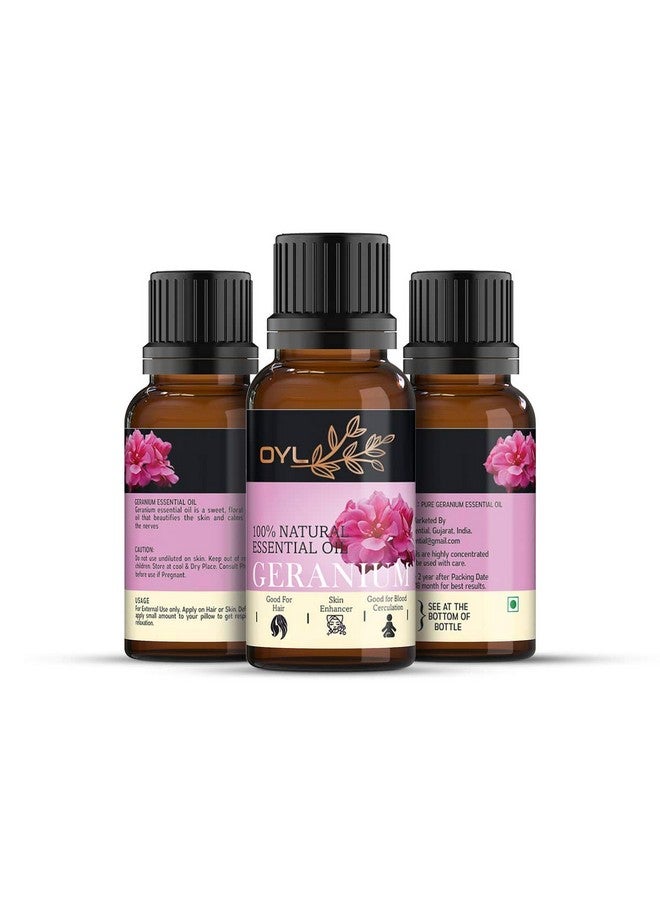 OY-L OYL Geranium Essential Oil 100% Pure Natural, Scalp sebum serum for flowy, long & healthy hair, Smooth Skin 30ml - Image 3