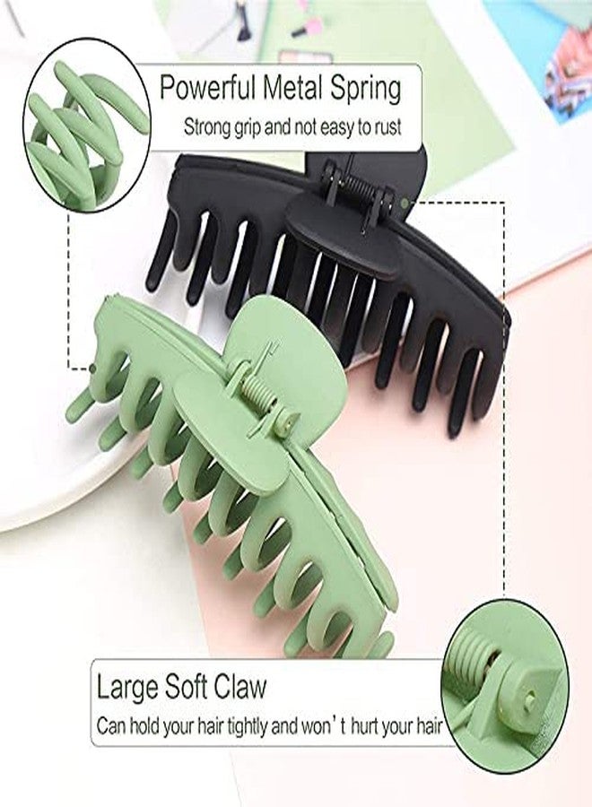 Kiyan 6 PCS Hair Claw Clips for Women, Strong Hold Matte Hair Claw Clips for Thick Hair, Fashion Hair Styling Accessories for Girls, Large Hair Clips for Women Thick Hair(6 Colors) - Image 2