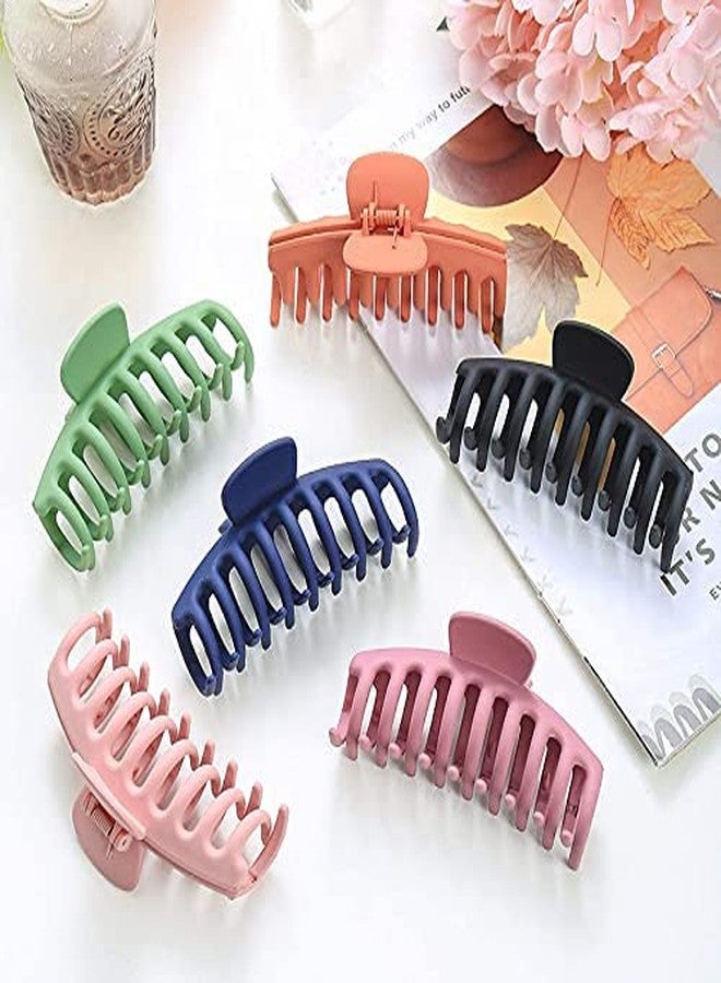 Kiyan 6 PCS Hair Claw Clips for Women, Strong Hold Matte Hair Claw Clips for Thick Hair, Fashion Hair Styling Accessories for Girls, Large Hair Clips for Women Thick Hair(6 Colors) - Image 5
