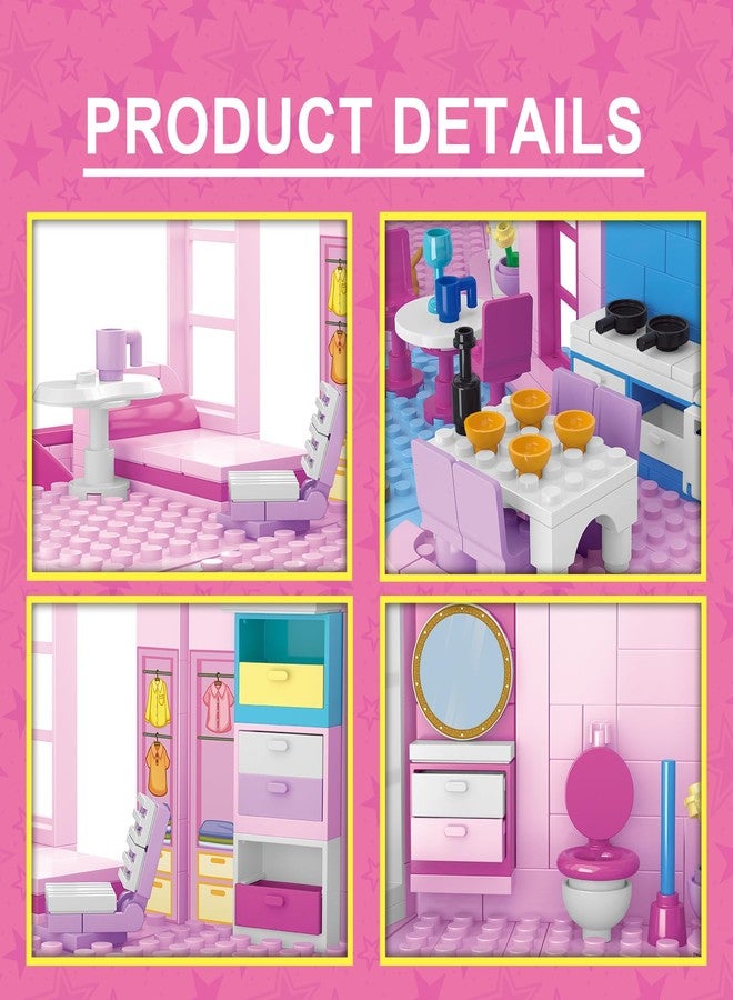 ENJBRICK Friends Music House Building Set, Pop Star Aparment Interactive Storytelling Playset for Girls & Boys, 3-Story Cottage with Spiral Slide, Piano & Microphone,Birthday 656Pcs - Image 5