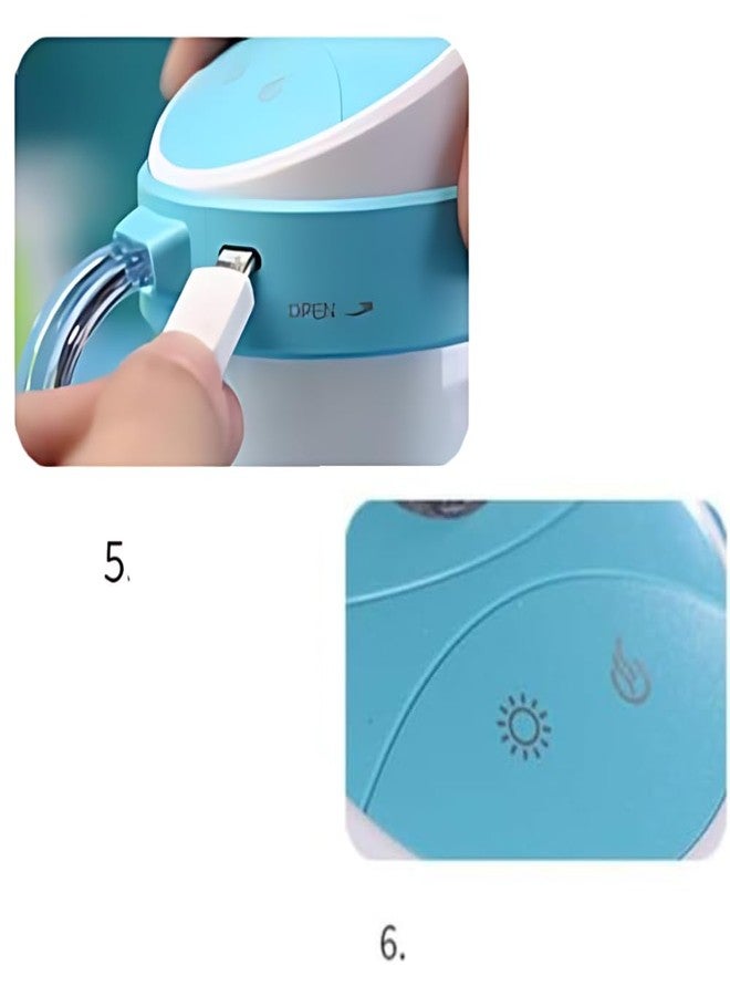 Elevea 𝟏𝟓 𝐘𝐞𝐚𝐫𝐬 𝐆𝐮𝐚𝐫𝐚𝐧𝐭𝐞𝐞, USB mini humidifier with ambient night light, colorful glow cup design for bedroom, office desk and car, cool mist for fresh air - Image 4