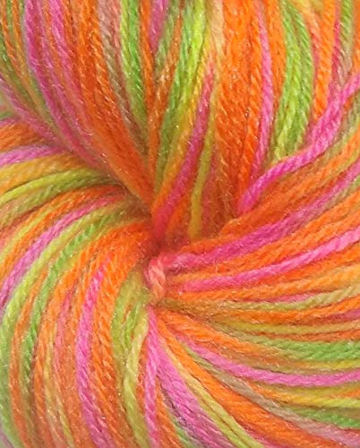 Oswal Knitting Yarn Wool Multi Orange Pink Yellow Green 400gm. Woolen Crochet Yarn Thread. Wool Yarn for Knitting. Woolen Thread. - Image 2