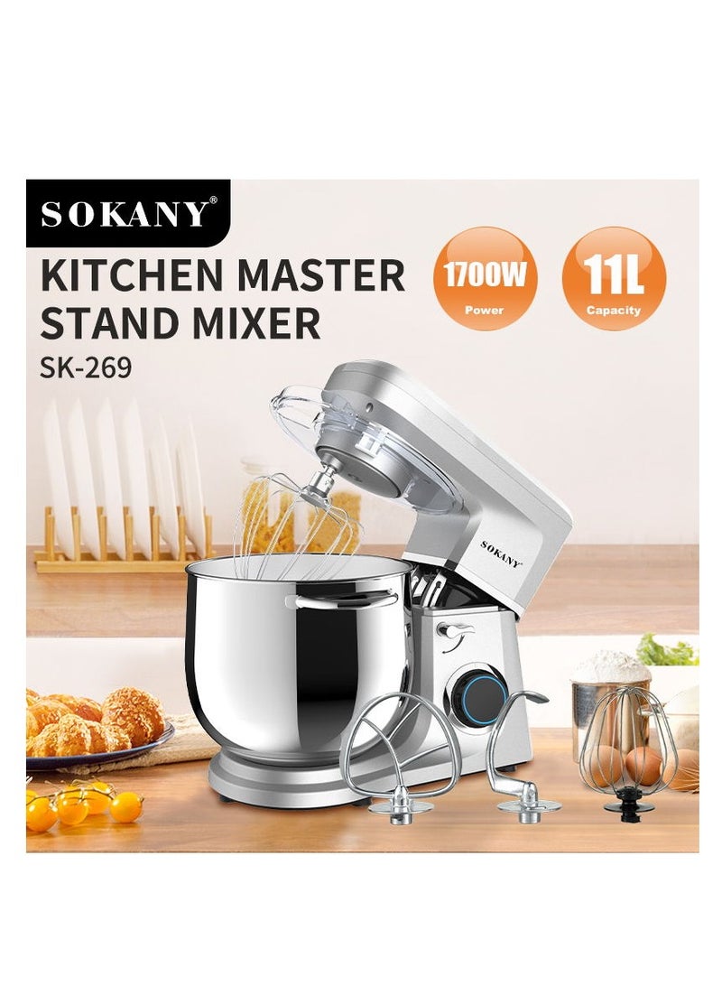 sokany Multifunctional mixer, 11 liters - 1700 watts, 6 speeds - Image 1