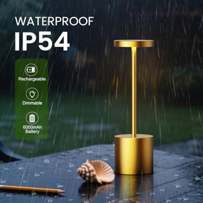 2 Pack Cordless Table Lamp Rechargeable, 5000mAh Battery Operated Portable Table Light, Dimming LED Table Lamp for Restaurant/Patio/Outdoor - Image 2