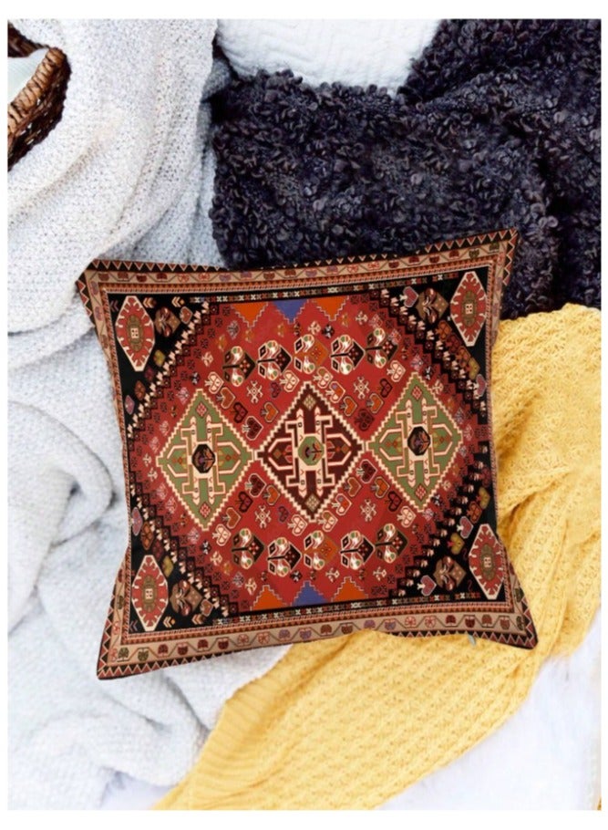 غطاء وسادة طقم من 4 قطع بالوان زهية و ثابتة  مقاس 45 سم × 45 سم بدون حشوة - Image 2