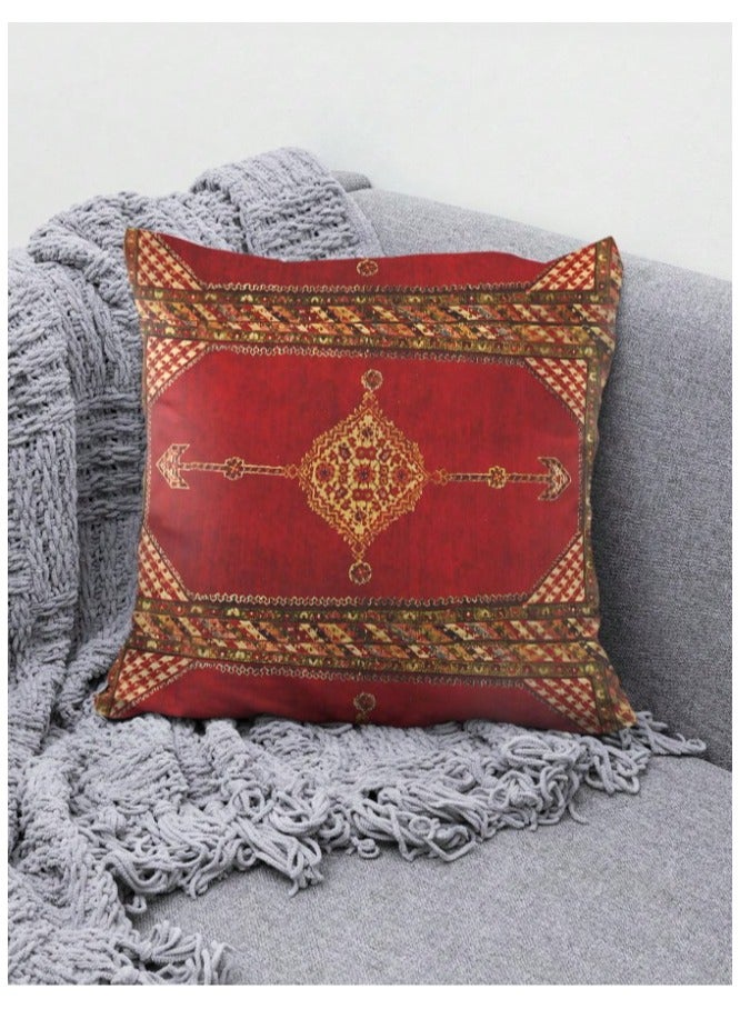 غطاء وسادة طقم من 4 قطع بالوان زهية و ثابتة  مقاس 45 سم × 45 سم بدون حشوة - Image 3