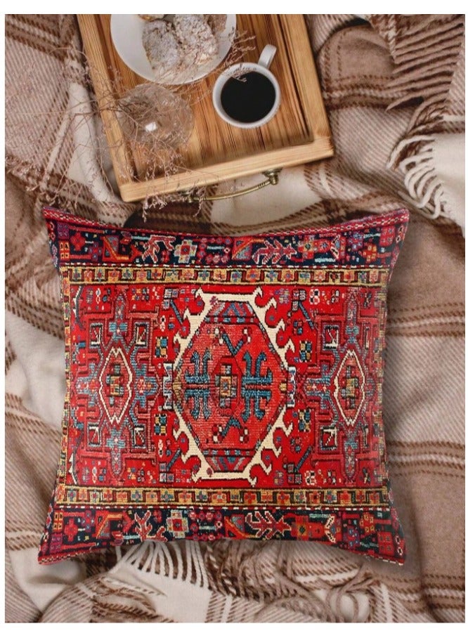 غطاء وسادة طقم من 4 قطع بالوان زهية و ثابتة  مقاس 45 سم × 45 سم بدون حشوة - Image 4