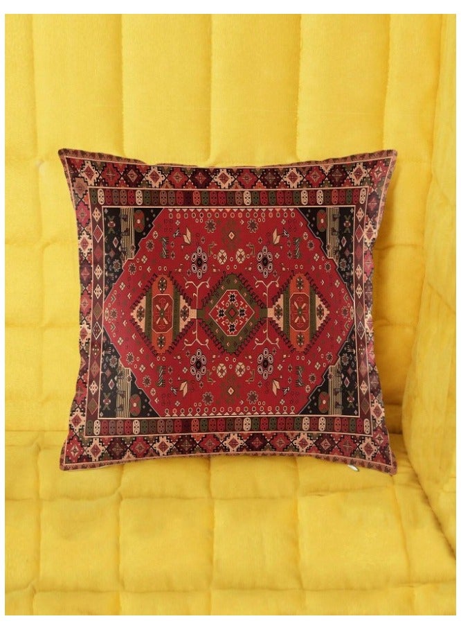 غطاء وسادة طقم من 4 قطع بالوان زهية و ثابتة  مقاس 45 سم × 45 سم بدون حشوة - Image 5