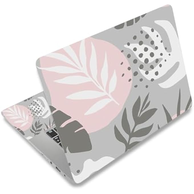 rayihni LAPTOP SKIN STICKER DECAL, 12" 13" 13.3" 14" 15" 15.4" 15.6 INCH PERSONALIZED UNIVERSAL VINYL NOTEBOOK SKIN STICKER COVER ART PROTECTOR DECAL WITH FREE 2 WRIST PADS, TROPICAL LEAVES - Image 1