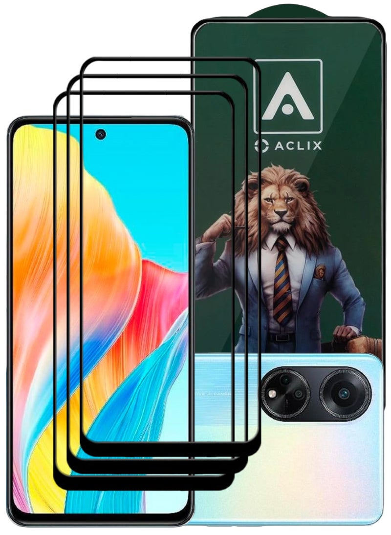 ACLIX 3 Pieces Antistatic ESD Dustproof Premium Quality High Definition Tempered Glass Screen Protector Designed For Oppo A98 - Image 1