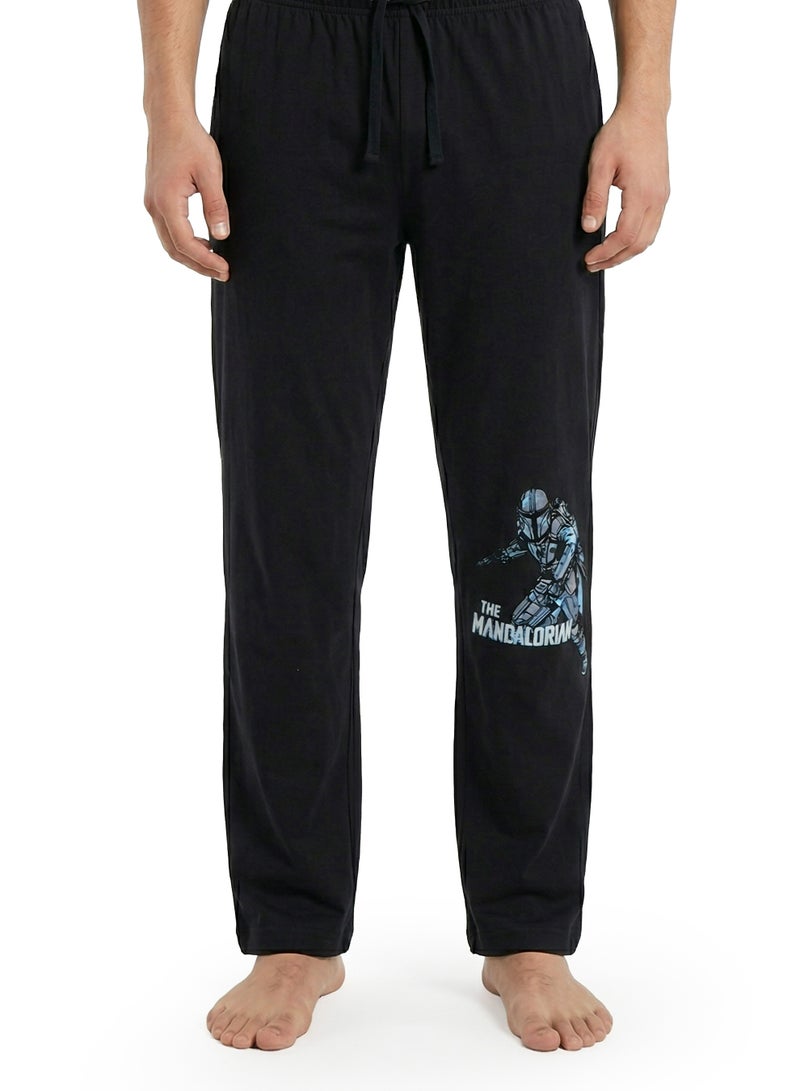 Disney Men’s The Mandalorian Graphic Cotton Pyjama Set – Light Blue & Black - Image 4