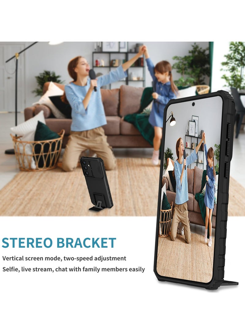 Generic - Samsung Galaxy S24 Mobile Phone Case Cover, Innovative Telescopic Bracket, Sliding Protection Camera Window, Bumper Shockproof Phone Back Cover - Image 1