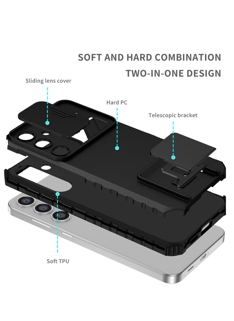 Generic - Samsung Galaxy S24 Mobile Phone Case Cover, Innovative Telescopic Bracket, Sliding Protection Camera Window, Bumper Shockproof Phone Back Cover - Image 1