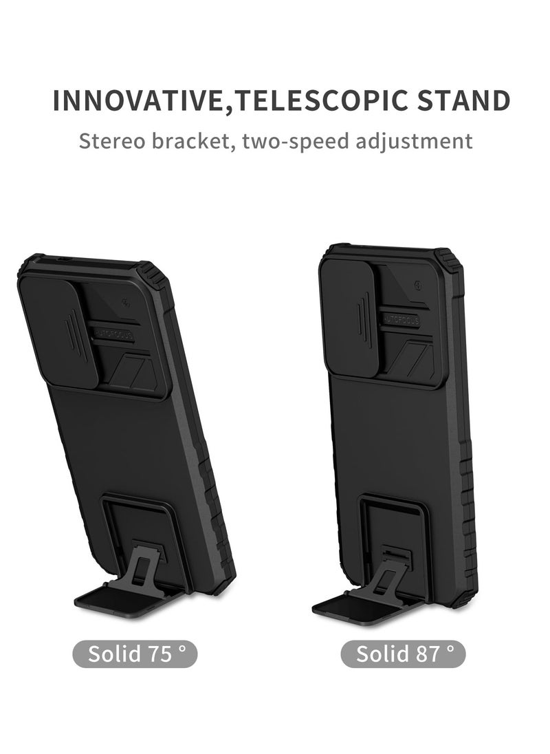 Generic - Samsung Galaxy S24 Mobile Phone Case Cover, Innovative Telescopic Bracket, Sliding Protection Camera Window, Bumper Shockproof Phone Back Cover - Image 1
