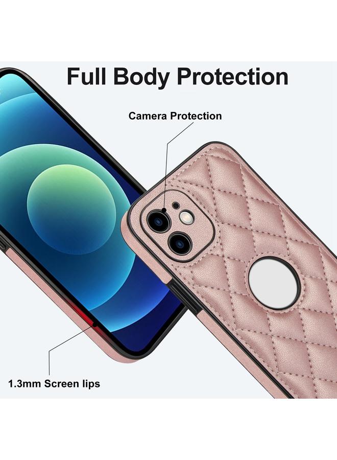 Zaboon Case For iPhone 12 Rhombic Leather Back Cover Phone Case - Image 3