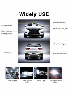 SYOSI 20 قطعة من مصابيح LED باللون الأبيض، T10 921 194 168 175 فائقة السطوع 3014 42-SMD LED بديلة 12 فولت ضوء مؤشر جانبي، مصابيح احتياطية للرجوع للخلف  - Image 4