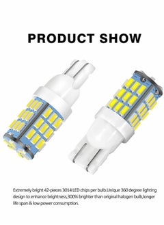 SYOSI 20 قطعة من مصابيح LED باللون الأبيض، T10 921 194 168 175 فائقة السطوع 3014 42-SMD LED بديلة 12 فولت ضوء مؤشر جانبي، مصابيح احتياطية للرجوع للخلف  - Image 3