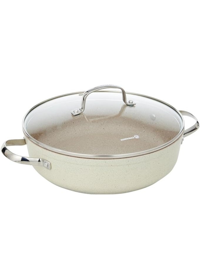 7 pieces Korkmaz granite cookware set, beige color