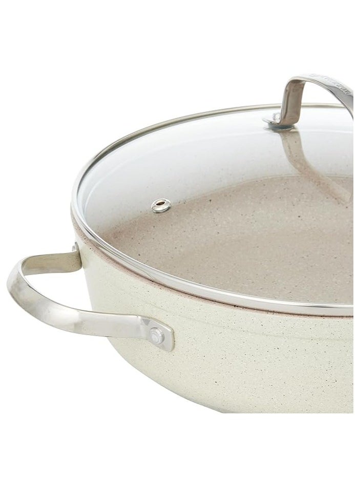7 pieces Korkmaz granite cookware set, beige color