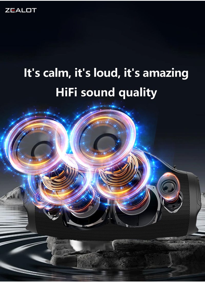 Zealot - ZEALOT S98 160W Bluetooth Speaker Powerful High-Power, With Sunning Deep Bass 36000mAh Battery With Power Bank Function, Featuring RGB Colorful Lights 3 Different EQ Modes For Varied Sound Experiences - Image 1