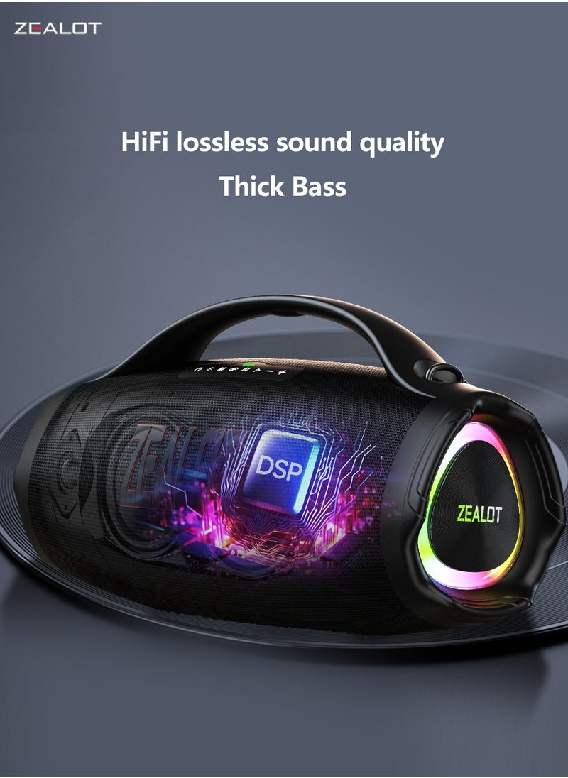 Zealot - ZEALOT S98 160W Bluetooth Speaker Powerful High-Power, With Sunning Deep Bass 36000mAh Battery With Power Bank Function, Featuring RGB Colorful Lights 3 Different EQ Modes For Varied Sound Experiences - Image 1