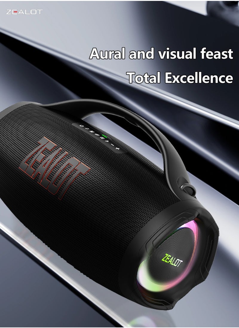 Zealot - ZEALOT S98 160W Bluetooth Speaker Powerful High-Power, With Sunning Deep Bass 36000mAh Battery With Power Bank Function, Featuring RGB Colorful Lights 3 Different EQ Modes For Varied Sound Experiences - Image 1