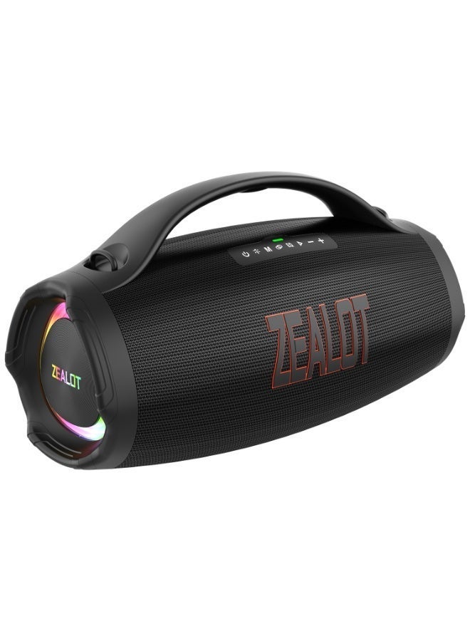 زيلوت مكبر صوت بلوتوث ZEALOT S98 بقوة 350 وات قوة صوت عالية بصوت جهير عميق بطارية سعة 360000 مللي أمبير وظيفة بنك الطاقة مصابيح RGB ملونة 3 أوضاع معادل صوت مختلفة لتجارب صوتية متنوعة - Image 4