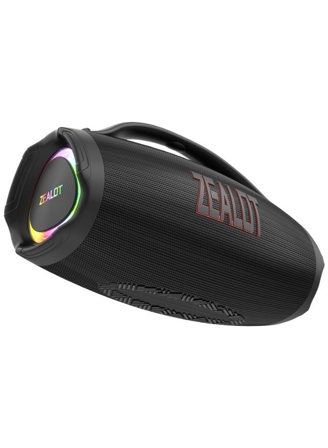 زيلوت مكبر صوت بلوتوث ZEALOT S98 بقوة 350 وات قوة صوت عالية بصوت جهير عميق بطارية سعة 360000 مللي أمبير وظيفة بنك الطاقة مصابيح RGB ملونة 3 أوضاع معادل صوت مختلفة لتجارب صوتية متنوعة - Image 5