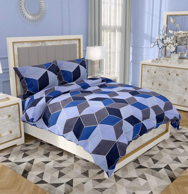 RRC Microfiber Cotton AC Comforter Bedding Set King Size Double Bed with 1 Flat bedsheet 90X100inches and 2 Pillow Covers and 1 Double Comforter 90X100inches 4 pc Bedding Set
