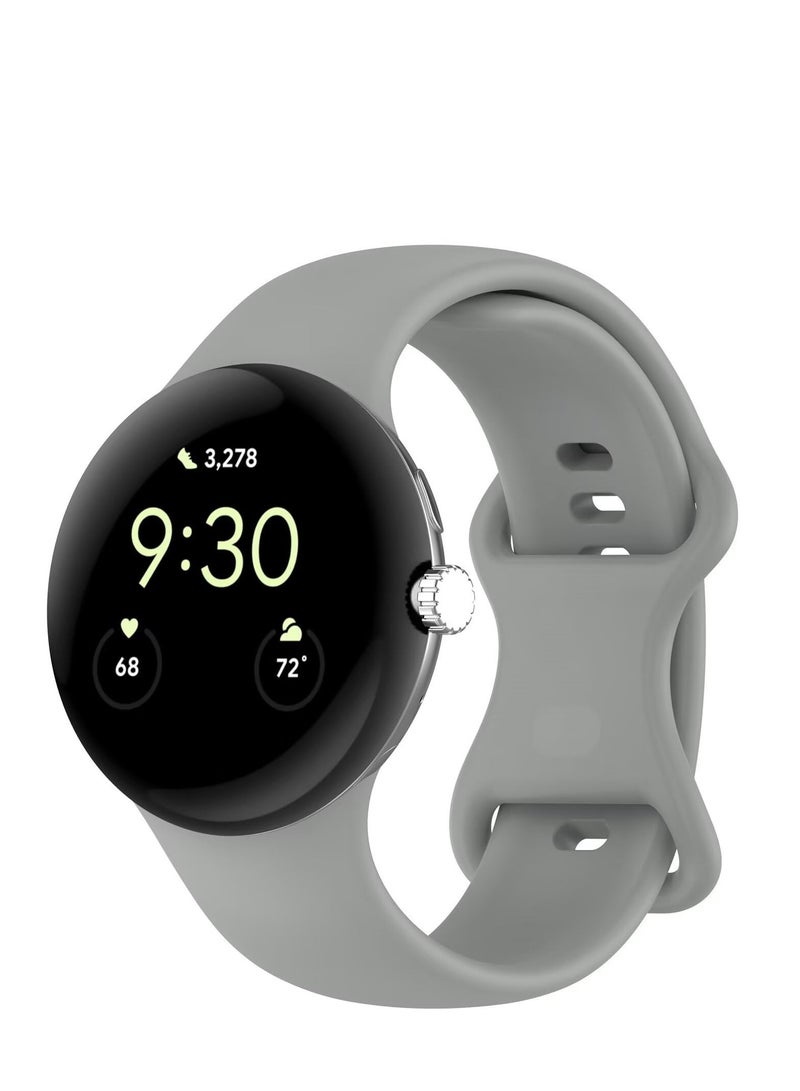 Silicone Strap For Google Pixel Watch 3 45mm Replacement Sport Bracelet for Google Pixel Watch3 Smart Band Accessories L Size (Official Brown Gray) - Image 1