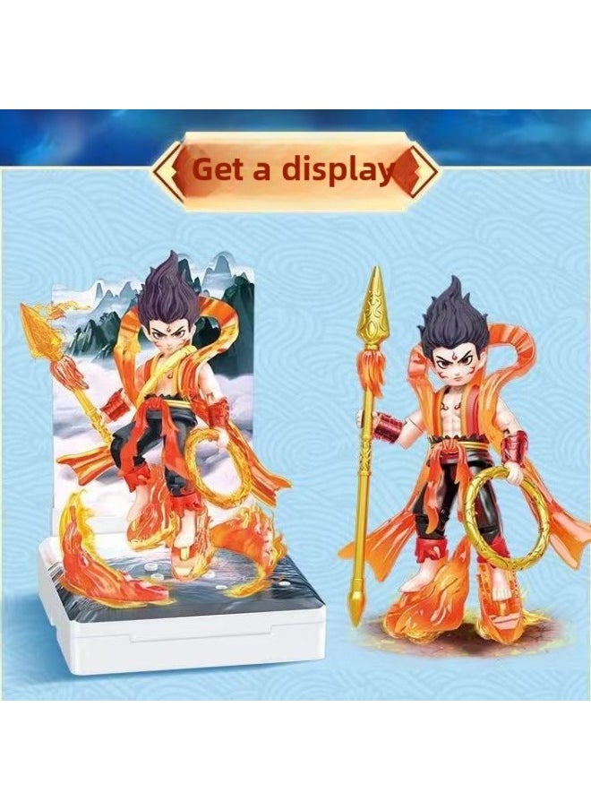 [2800 People Spelling List In One Week] National Tide Series Devil Boy Sea Box Which Hand Joint Movable-Color:[nezha Style] Storage Box + Base + Card + Exclusive Weapon  - Image 1