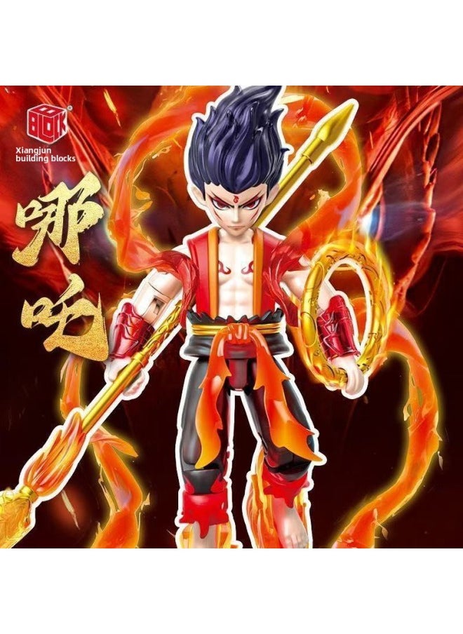 [2800 People Spelling List In One Week] National Tide Series Devil Boy Sea Box Which Hand Joint Movable-Color:[nezha Style] Storage Box + Base + Card + Exclusive Weapon  - Image 5