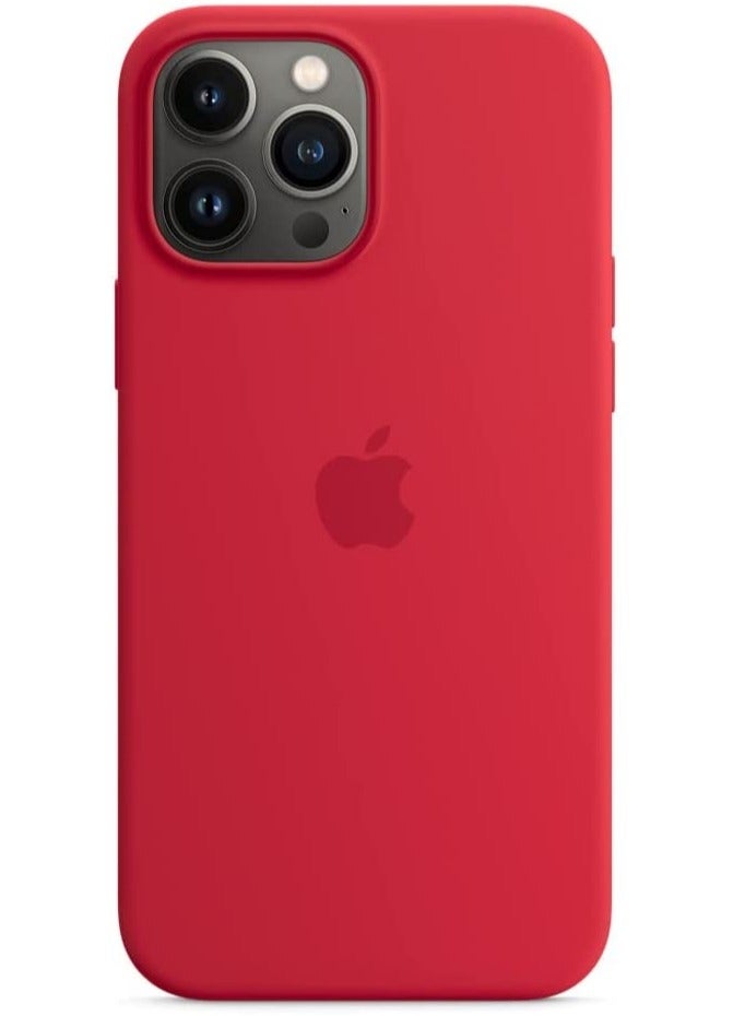 ELTRAZONE حافظة سيليكون مصممة لجهاز آيفون 14 برو ماكس [مع شعار]، غطاء واقي كامل الجسم، مضاد للصدمات، نحيف، بطانة ميكروفايبر ناعمة مضادة للخدش لحافظة الهاتف 6.7 بوصة (أحمر) - Image 2