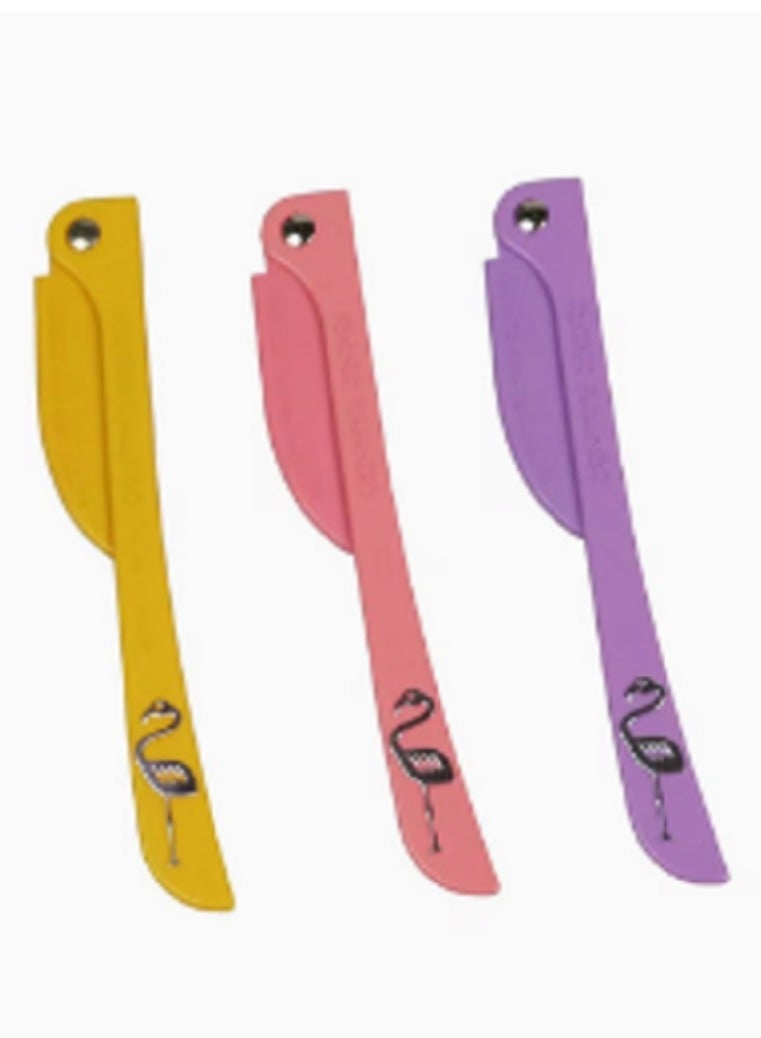 Feather 3Piece Flamingos Ladies Razor For Facial And Body Hair - Image 1