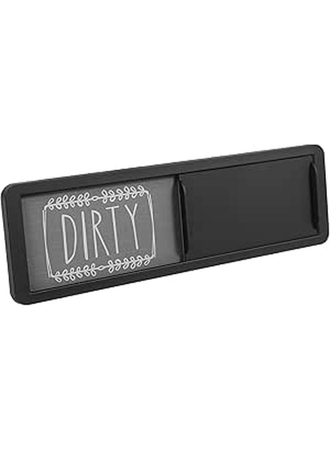 Double Sided Clean Dirty Dishwasher Magnet Sign Indicator Black Artistic Letters - Image 1