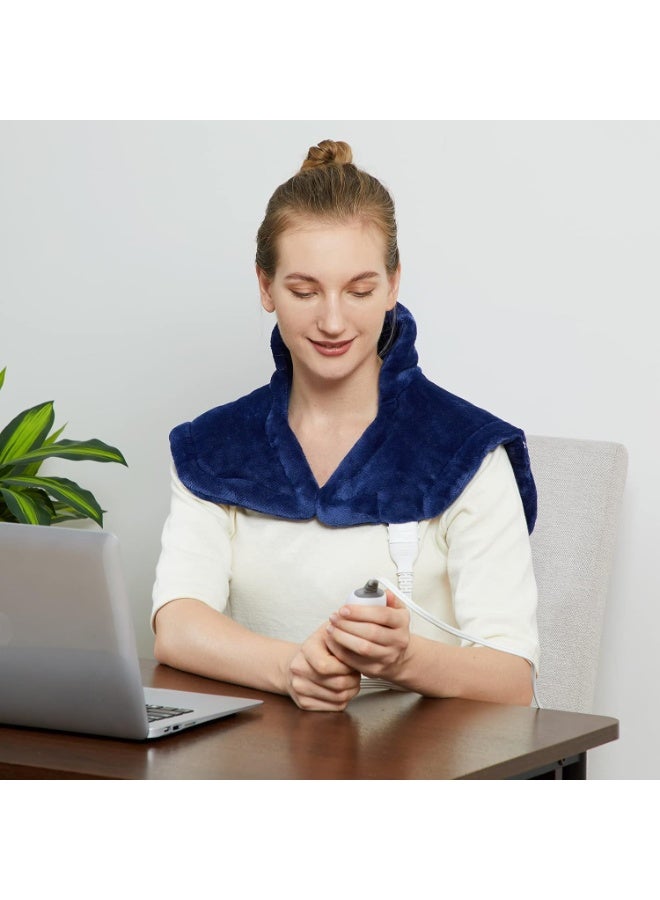 وسادة تدفئة كهربائية ثقيلة للرقبة والكتفين - نظام علاج بالضغط العميق احترافي لراحة مستهدفة - وسادة تدفئة سريعة معتمدة من UL بتصميم انسيابي - لفافة حرارية متطورة لاسترخاء العضلات - Image 1