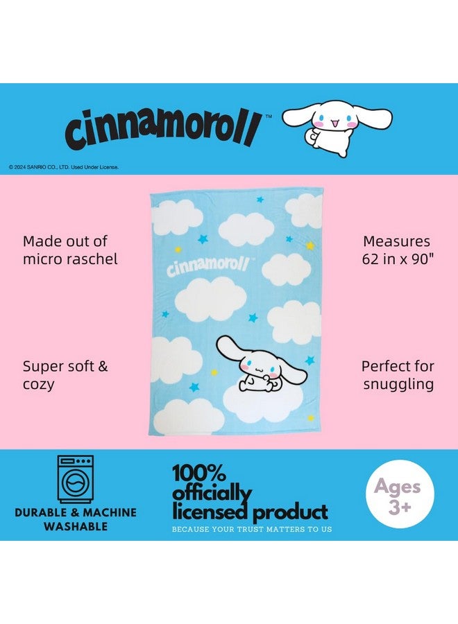 Franco Franco Collectibles Cinnamoroll Bedding Super Soft Cozy Blanket, 62 in x 90 in, (Officially Licensed Product) - Image 2