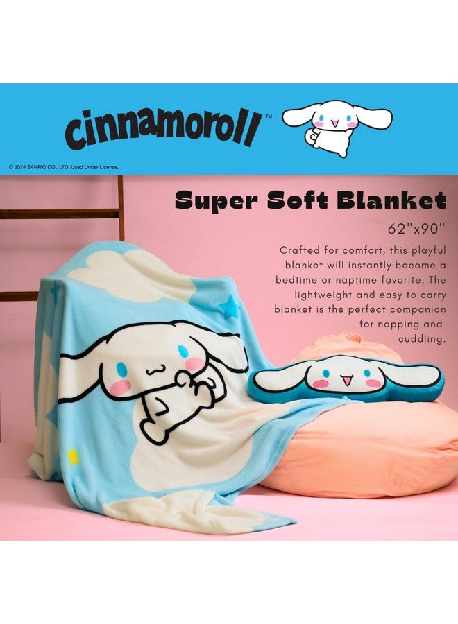 Franco Franco Collectibles Cinnamoroll Bedding Super Soft Cozy Blanket, 62 in x 90 in, (Officially Licensed Product) - Image 1