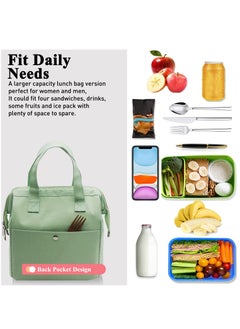 KASTWAVE Lunch Bag Bento Bag, Thickened Thermal Insulation Refrigerated Bento Tote Bag, Lunch Box Carrying Bag for Students Ladies Men Picnic Work Outdoor Light Green  - Image 3