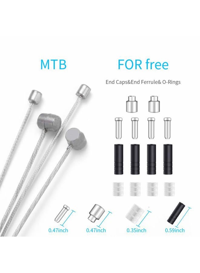 mamakoi Universal Bike Brake Cable Gear Shifter Cable Wire Set, Professional Bicycle Brake line, Complete Inner Replaceable Bicycle Cable Wire and Alloy Cable Cap End Crimps Kit for Mountain and MTB Bike 2M - Image 4