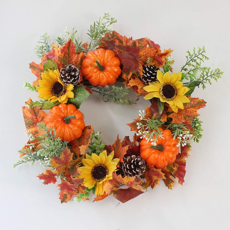 FEPITO 156 Pcs Fall Thanksgiving Decorations, Mini Artificial Pumpkins, Pine Cones, Fall Leaves, Acorns，Sun Flowers and Red Berries for Fall Party Decorations Thanksgiving Party Supplies - Image 5