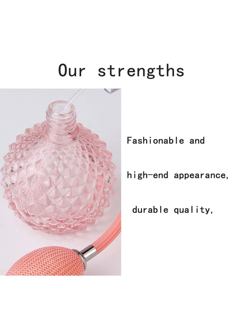 Zikra Perfume Spray Bottle Vintage Refillable Perfume Spray 100ml Empty Glass Bottle Atomizer Diffuser holiday Gift Pink - Image 2