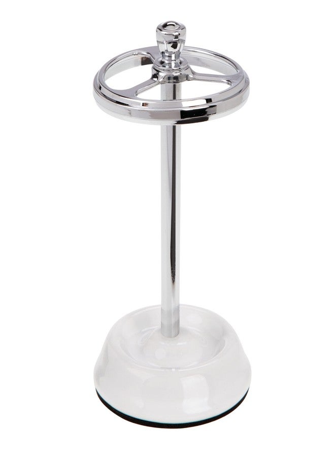 iDesign 3-Section Toothbrush Holder for Bathroom - Toothbrush Stand for Countertop, White/Chrome - Image 2
